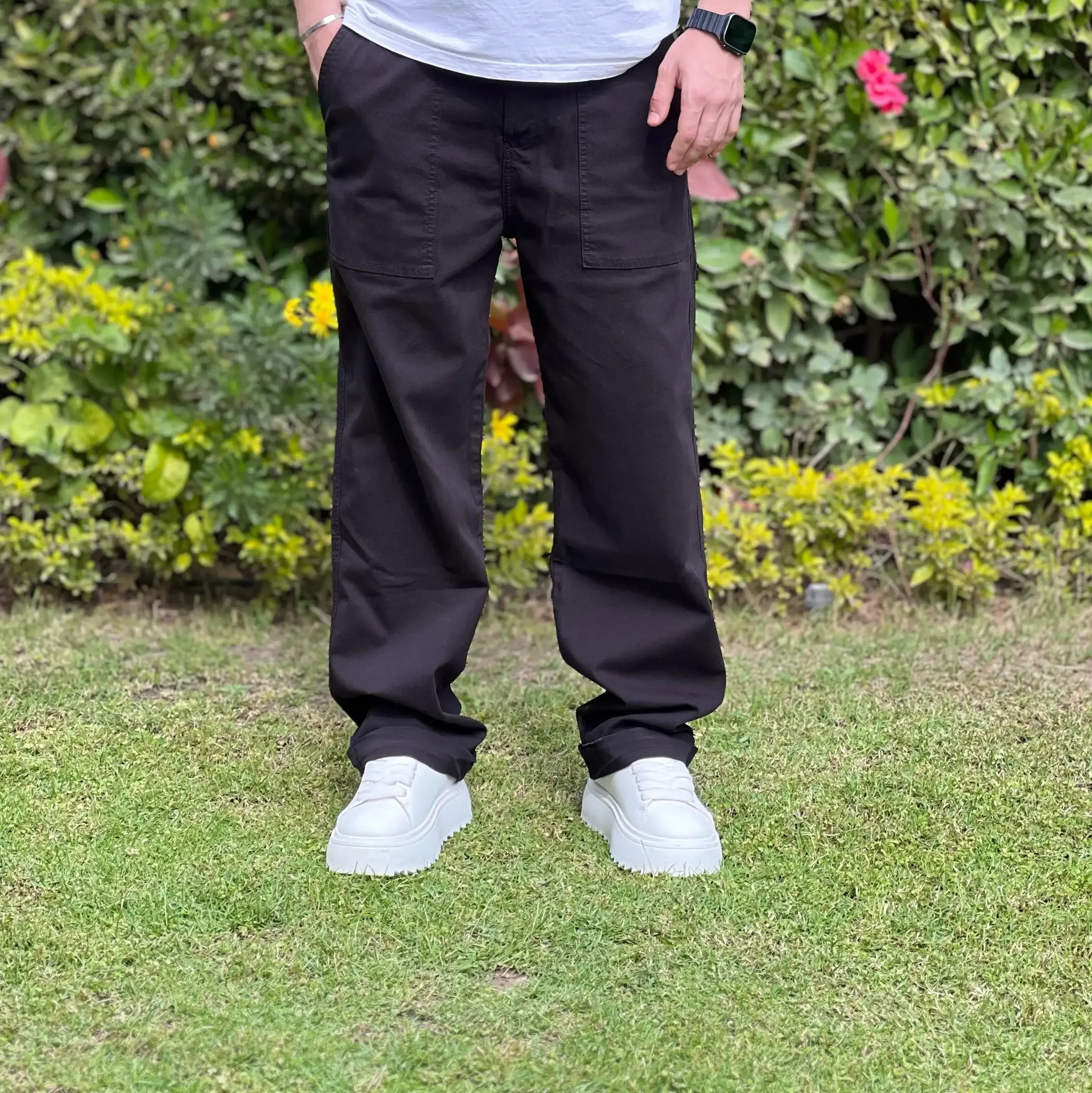 zara faded straight leg trouser