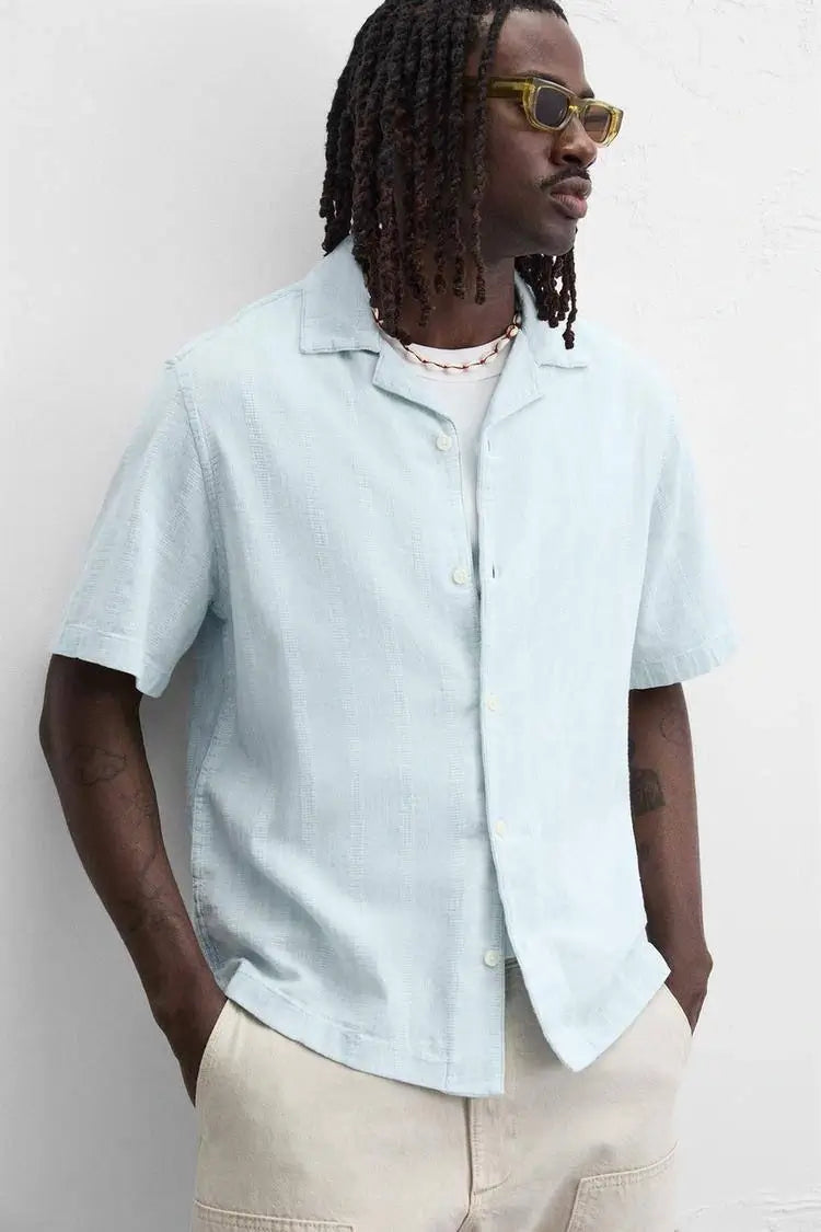 zara cotton-linen blend shirt