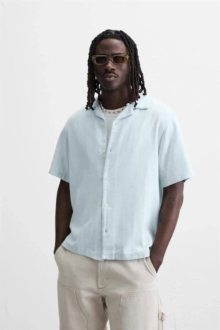 zara cotton-linen blend shirt