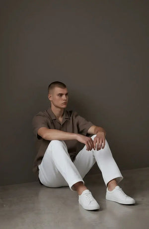 zara short sleeve linen-cotton shirt