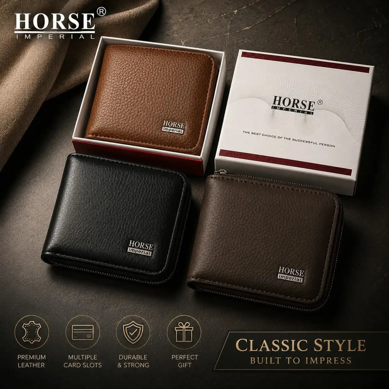 Horse Imperial Classic Leather Wallet