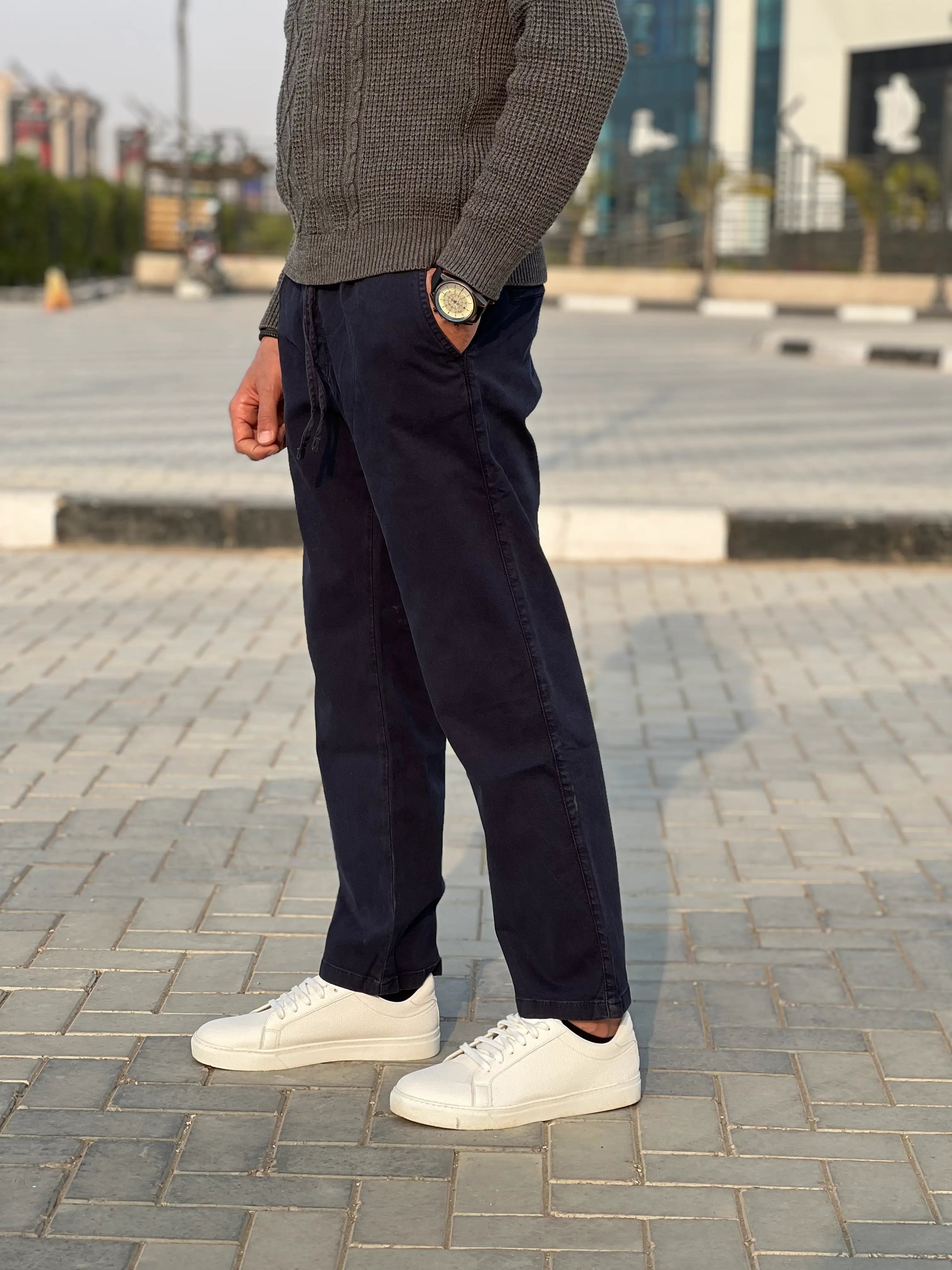 zara canvas straight trouser