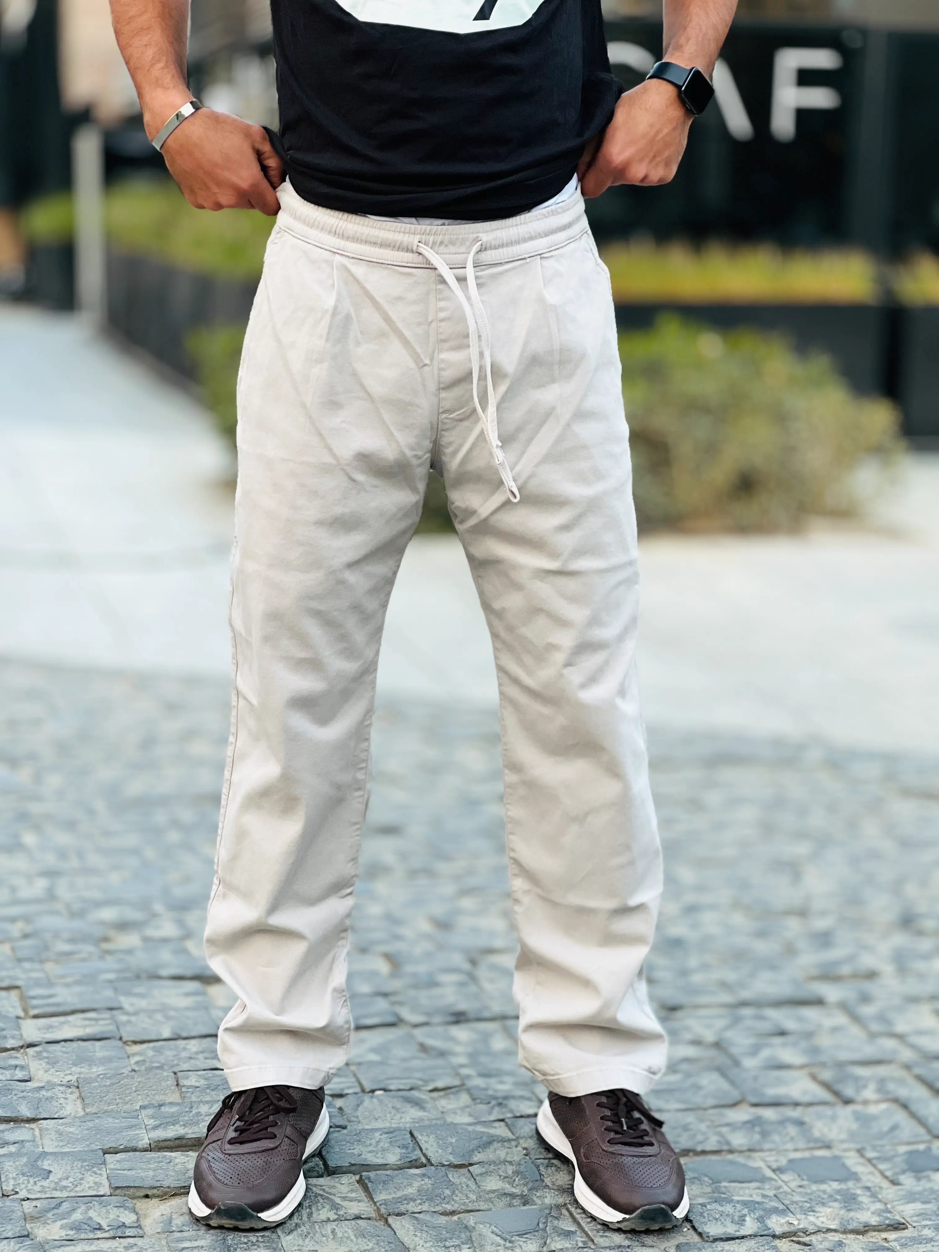 zara canvas straight trouser