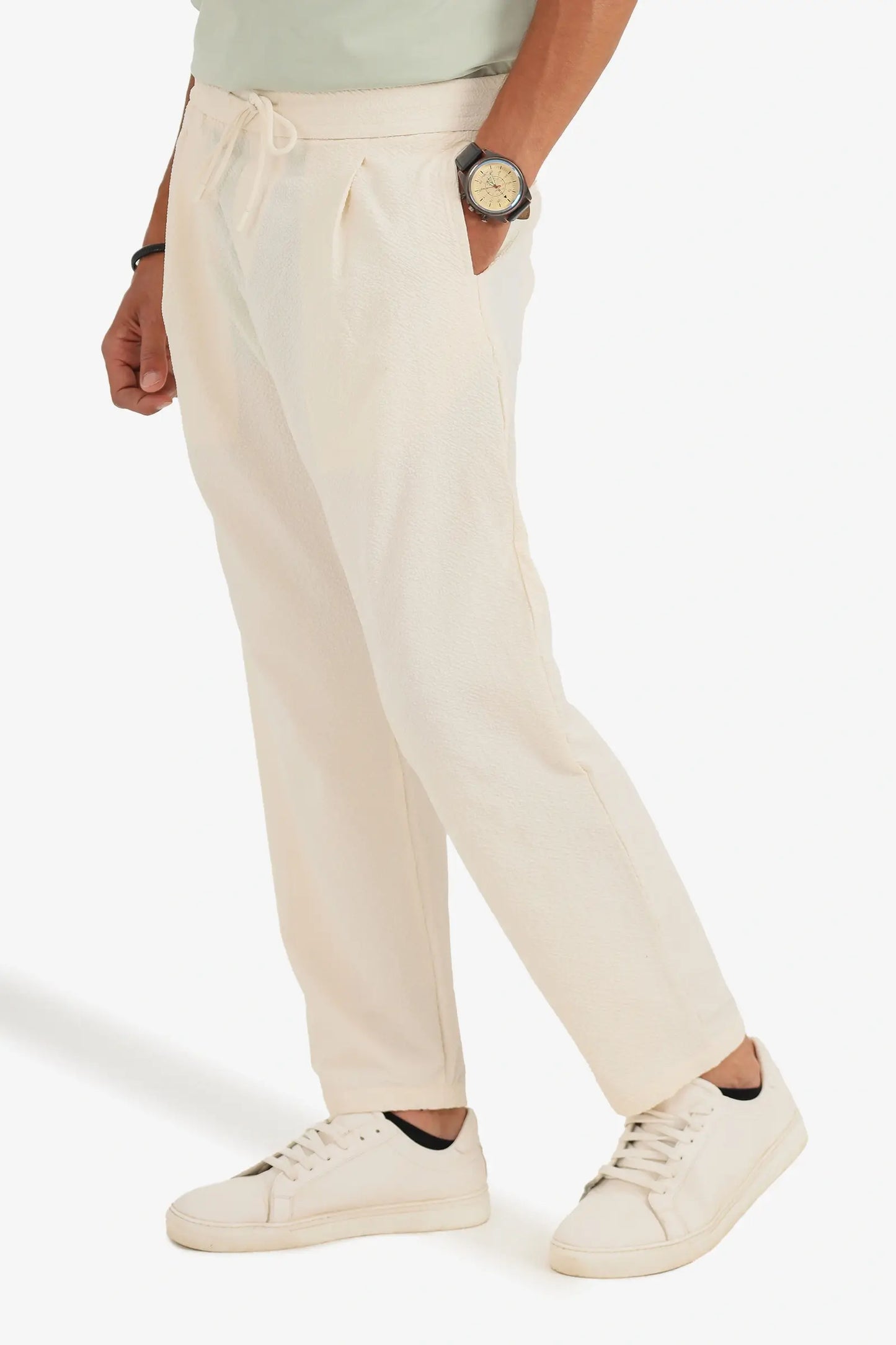 ZARA TEXTURED SUMMER TROUSERS