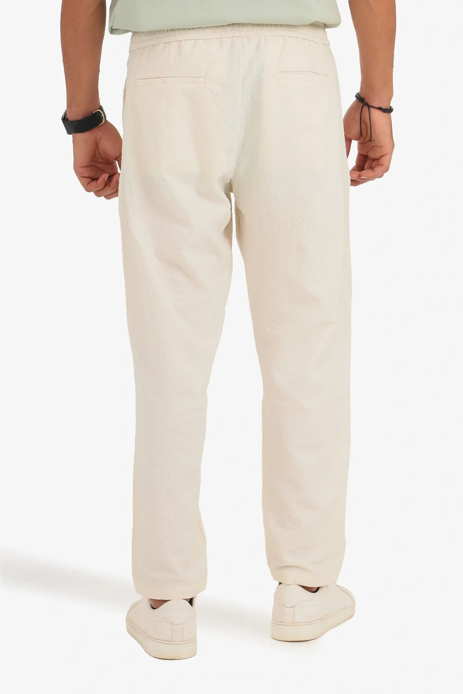 ZARA TEXTURED SUMMER TROUSERS