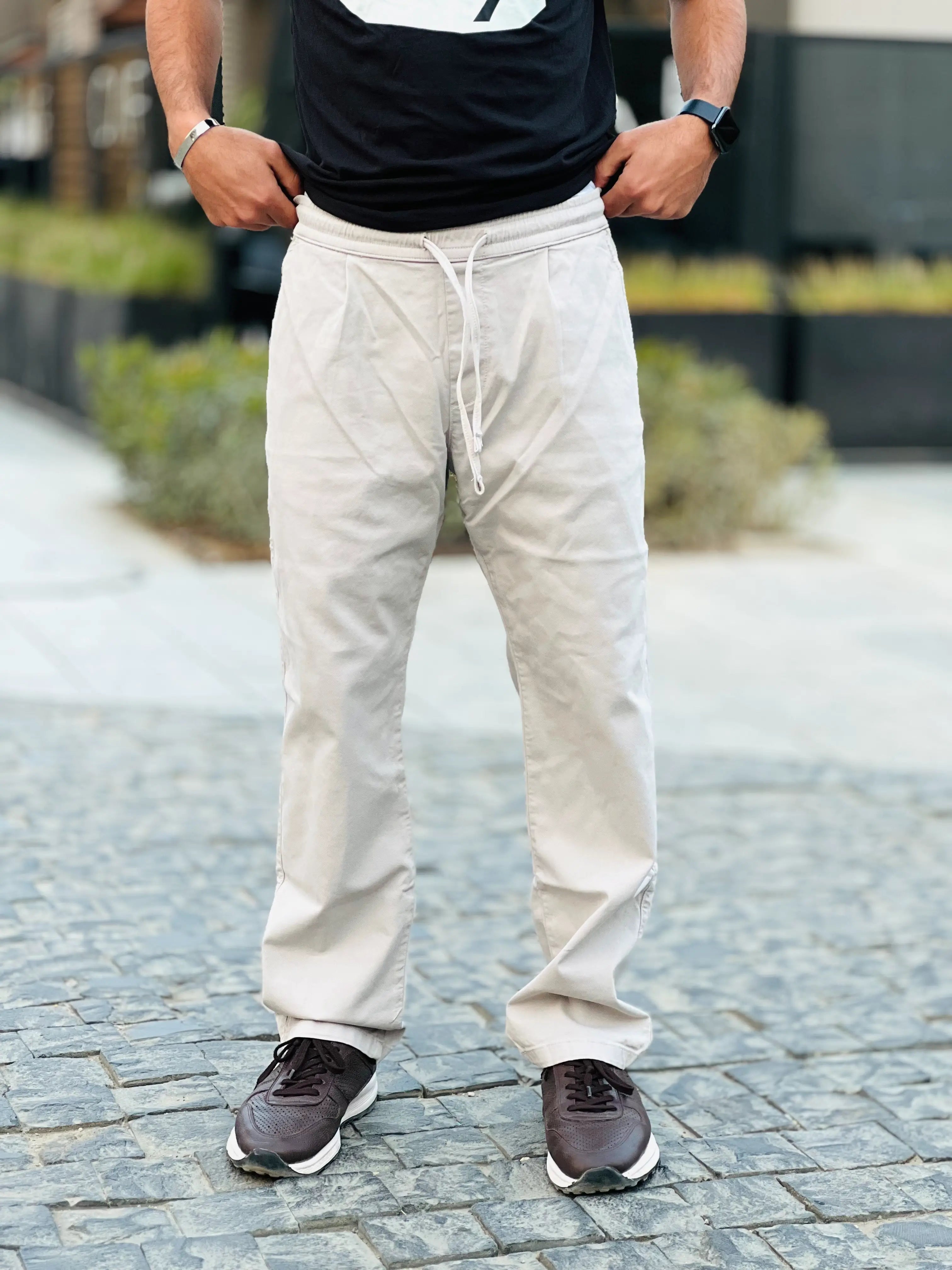 zara canvas straight trouser