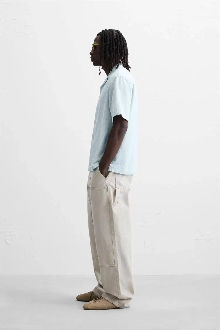 Zara Cotton-linen blend shirt