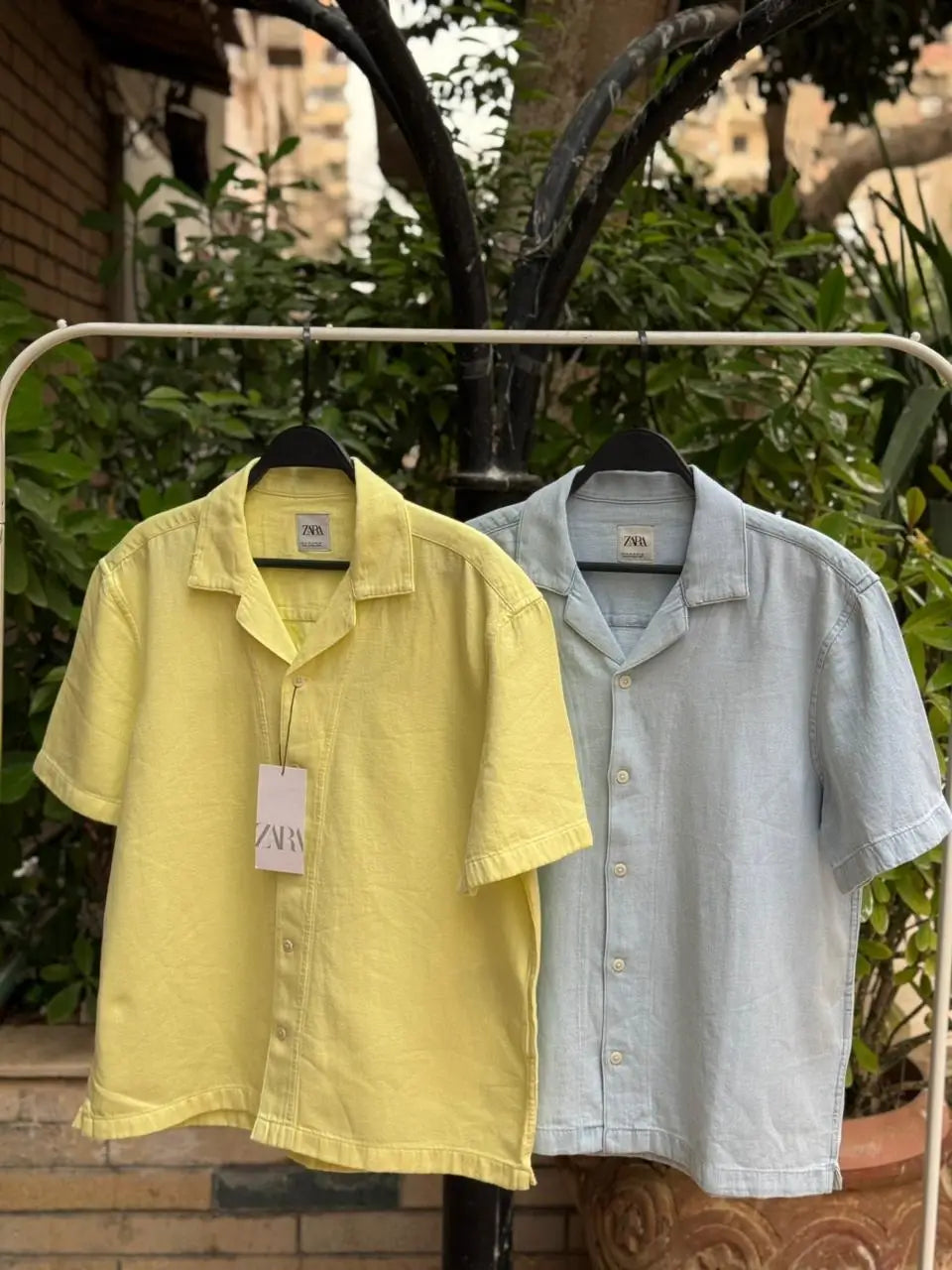 Zara Cotton-linen blend shirt