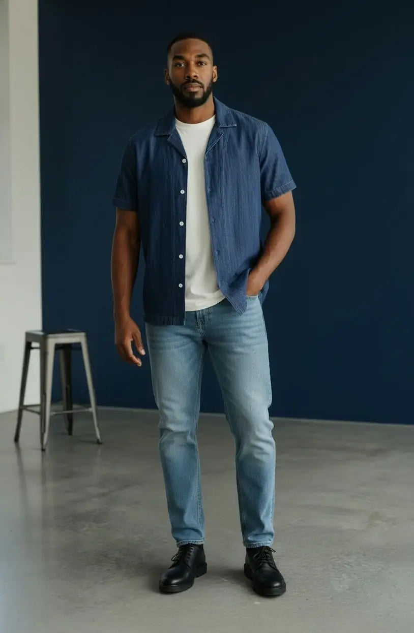 zara jeans-linen shirt