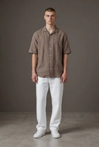 Zara Short Sleeve Linen-Cotton Shirt