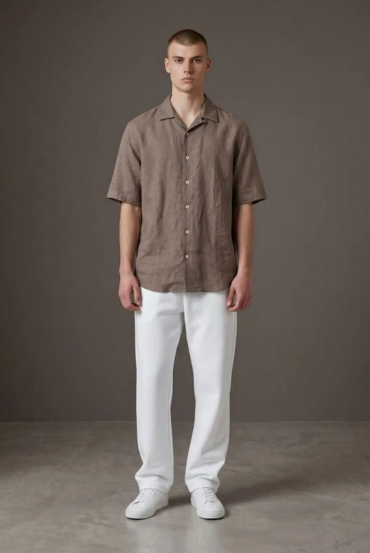 Zara Short Sleeve Linen-Cotton Shirt