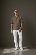 zara short sleeve linen-cotton shirt