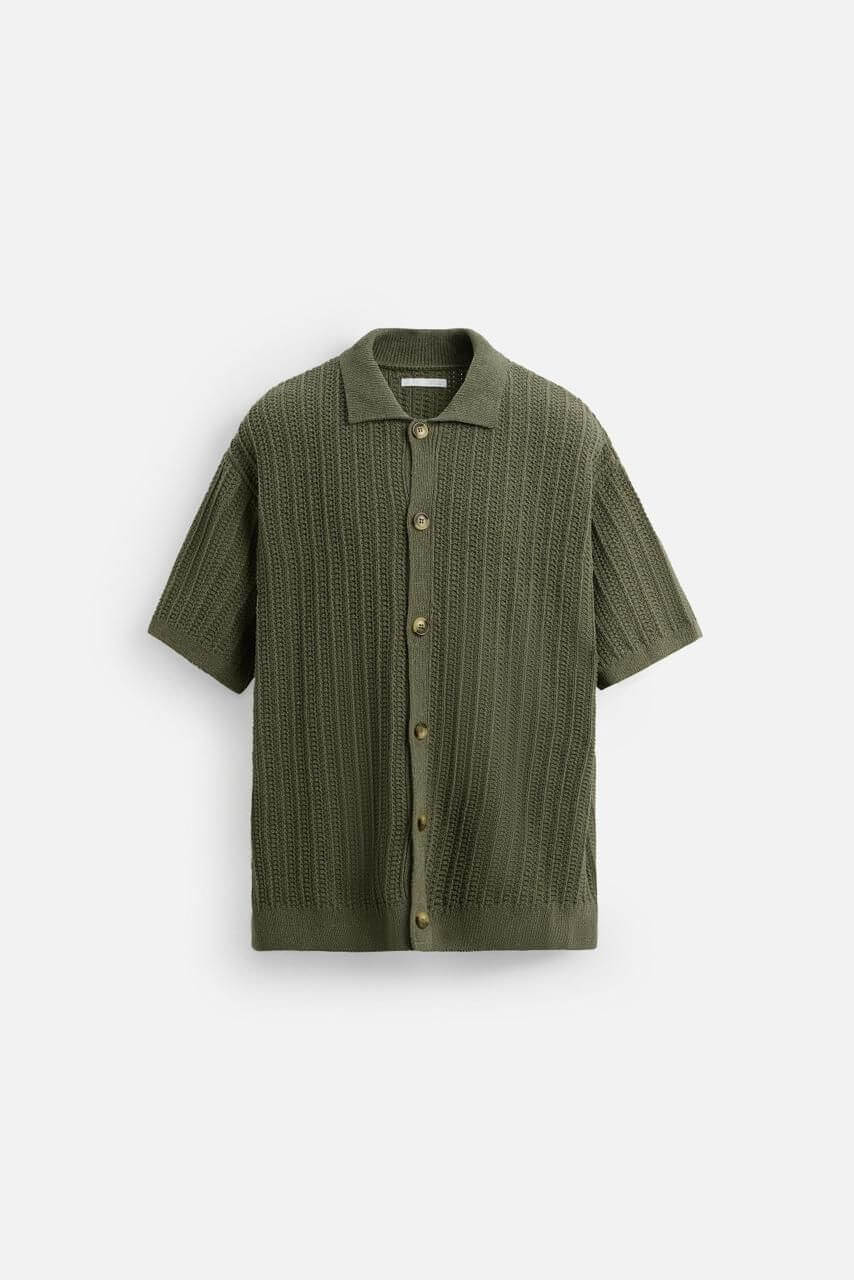 Zara Jaqared Olive Shirt